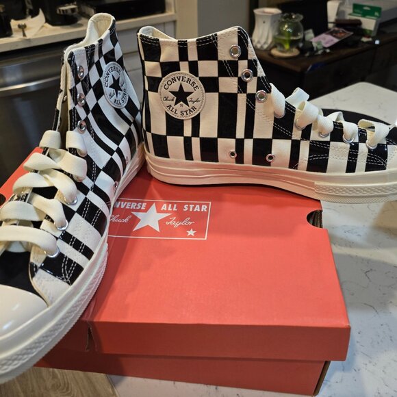 New Converse Chuck 70 Checkered Pattern shoes - Egret (A08764C) Mens Size 13 HTF - Picture 3 of 14